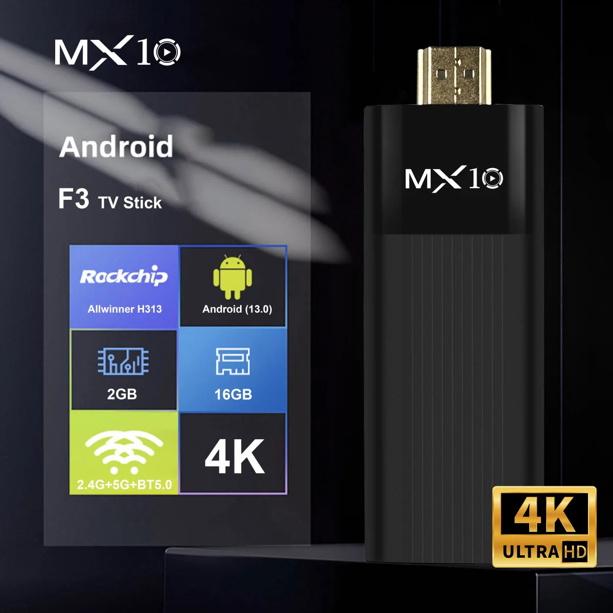 Factory Directly MX10-F3 TV Stick 4K Android 11 Allwinner H313 2.4G&5G Wifi 2GB 16GB Tv Box Fire Tv Stick 4K