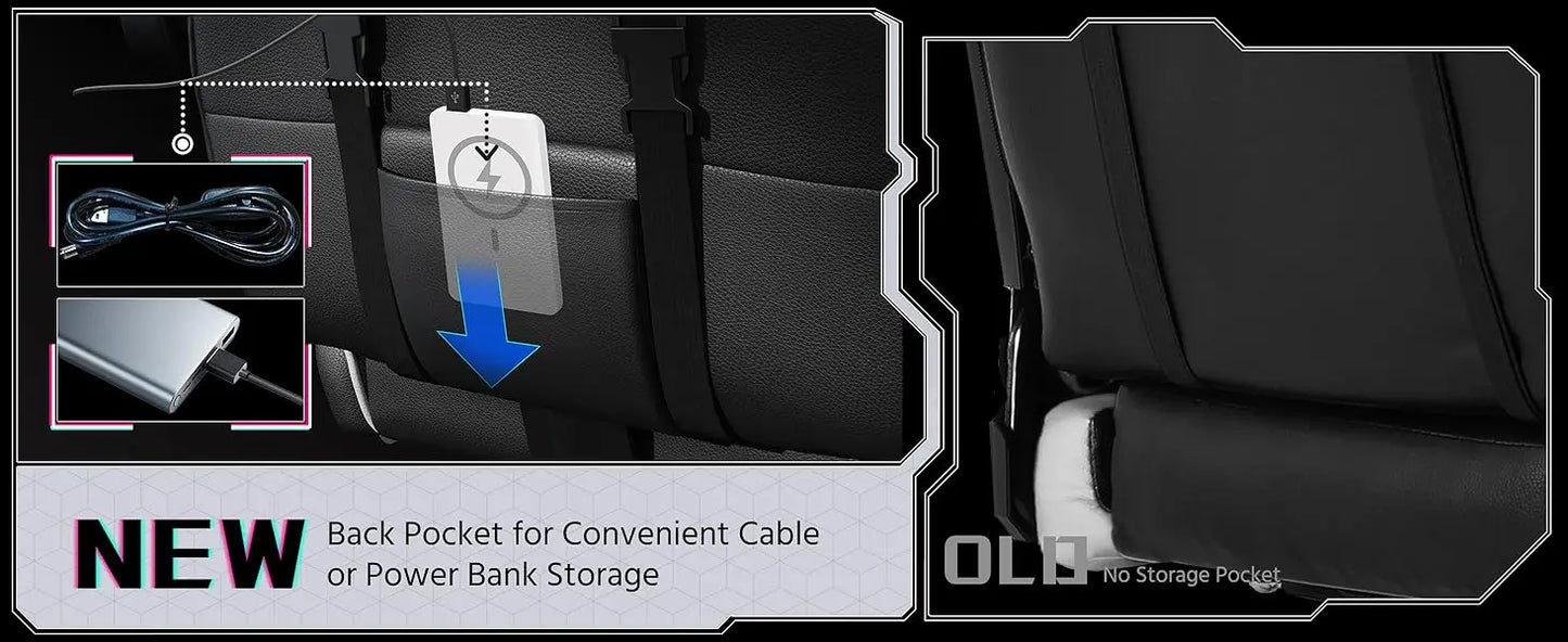 Gaming Chair, Video Game Chair with Massage Lumbar Support and Footrest Height Adjustable Ergonomic Computer Gaming Chair