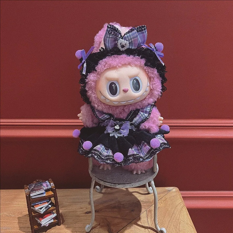 Labubu Clothing Popular New Products Fashion Velcro 17cm Doll Cute Dress Casual Set Skirt Plush Toy Clothing
