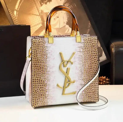 2025 New Arrival All-match Crocodile Pattern Atmospheric Middle-aged Women's Bag Large Capacity Portable Tote Bag Handbags RELUX.STORE