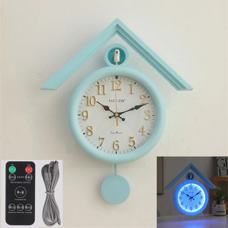 Luminous Wall Clock Luxury Cuckoo Clocks Led Watch Retro Table Clock Bedroom Silent Living Room Decoration Elegant Room Ornament RELUX.STORE