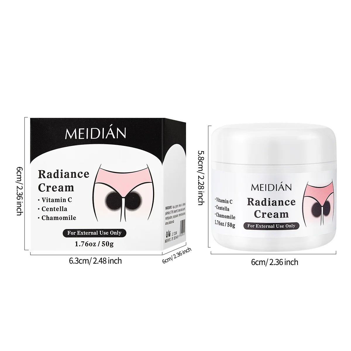 MEDIAN Radiance Cream For Body Brightening Elbows Knees Underarms Dark Spot Corrector Vitamin C Moisturizing Korean Skincare RELUX.STORE