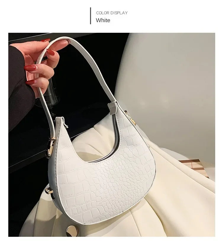 Fashion Luxury Design PU Leather Shoulder Bag Women Small Clutch Handbag Purse Female Underarm Bag Travel Totes shoulder bag RELUX.STORE