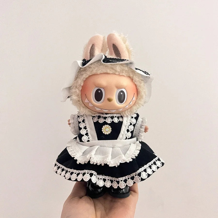 Labubu Clothing Popular New Products Fashion Velcro 17cm Doll Cute Dress Casual Set Skirt Plush Toy Clothing