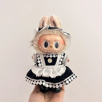 Labubu Clothing Popular New Products Fashion Velcro 17cm Doll Cute Dress Casual Set Skirt Plush Toy Clothing