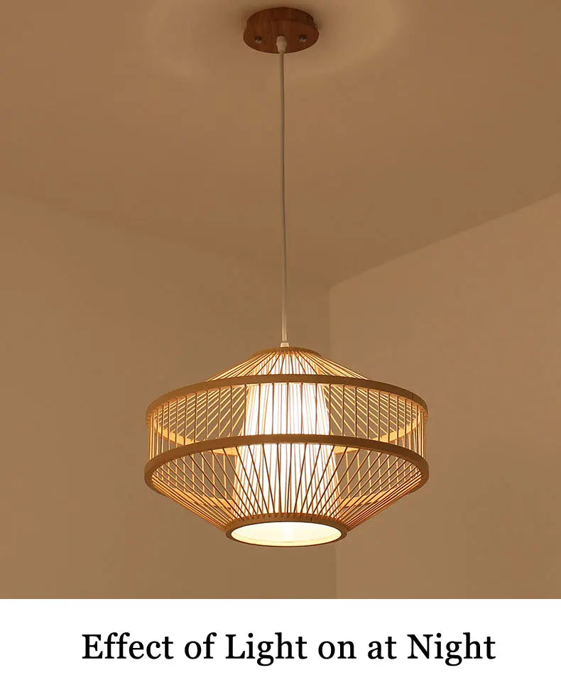 New Chinese Style Bamboo Chandelier Restaurant Lamps Creative Features Restaurant Bar Hot Pot Restaurant Tea House Pentent Lamp
