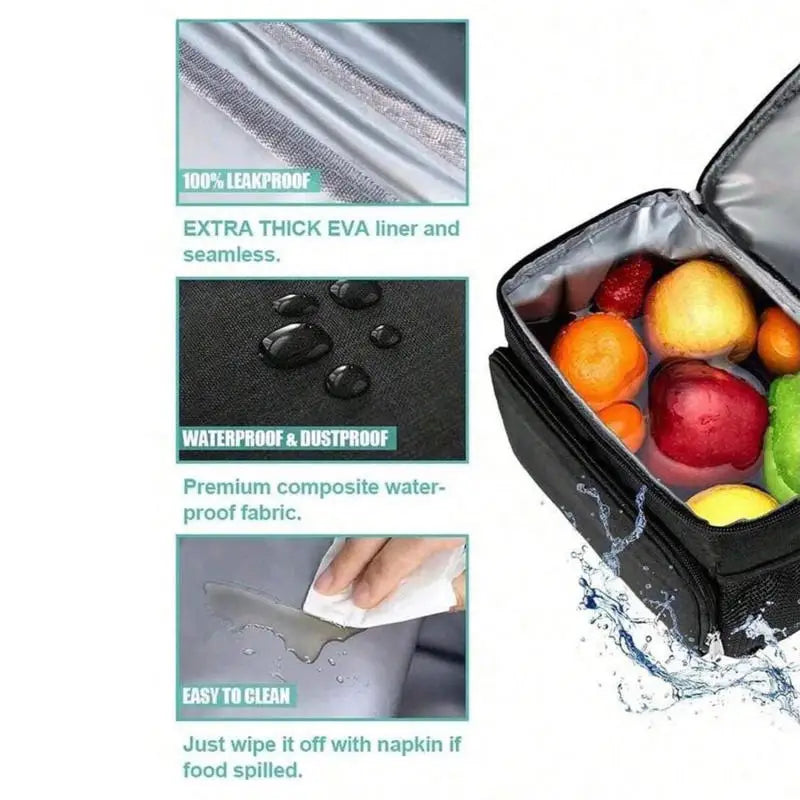 Large Capacity Leak Proof Lunch Backpack Thermal Large Picnic Cool and Warm Insulated Bag Outdoor Storage Shoulder Bag