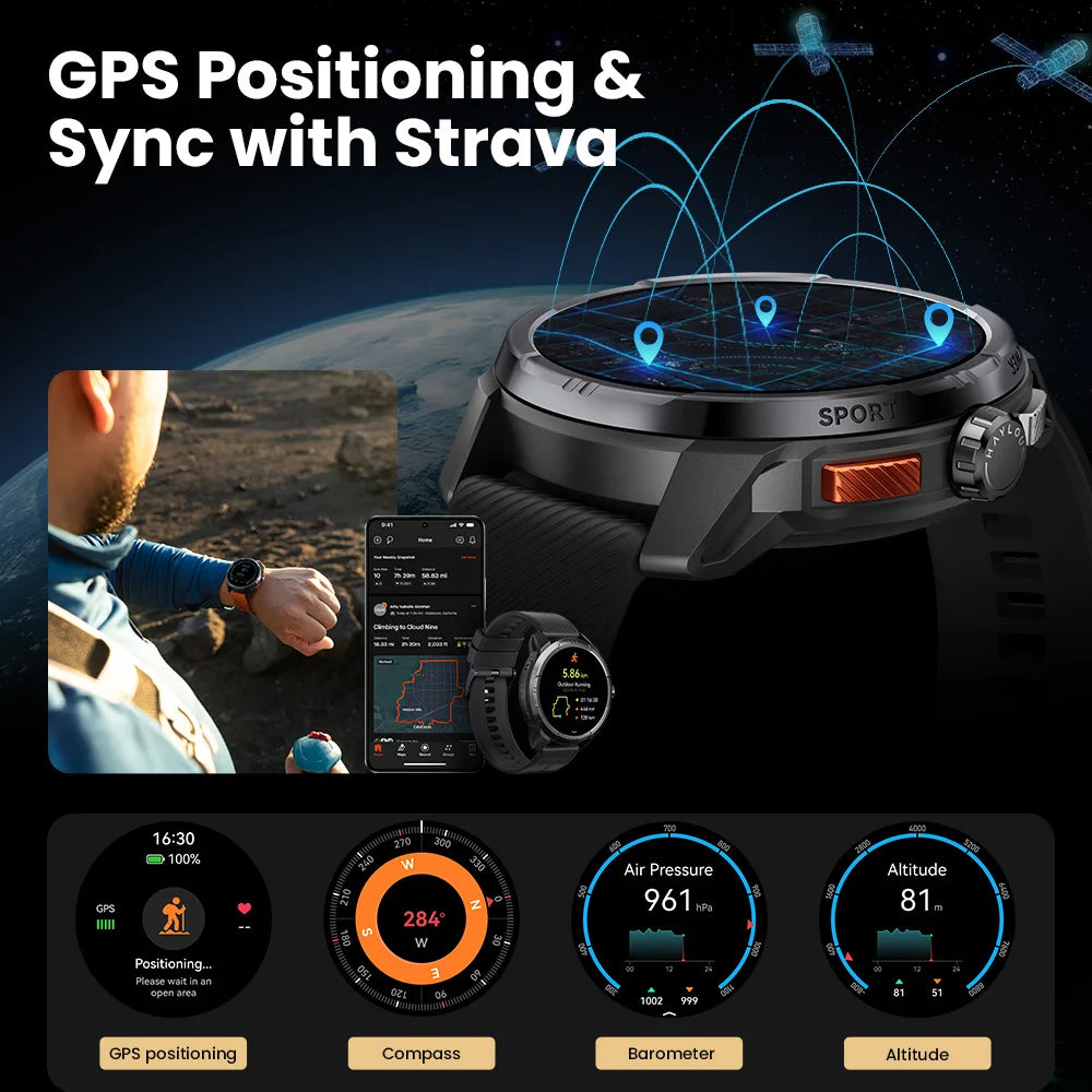 HAYLOU Solar Ultra GPS Smart Watch 1.6” AMOLED Display GPS Positioning 5ATM Waterproof Bluetooth Calling Sports Smartwatchs