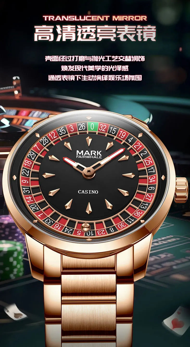 High Quality Mark Fairwhale Mens Wristwatch Fashion Unique Rotating  Roulette Dial Waterproof Quartz Man Watche Dropshipping ﻿