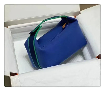 2024 New Large Capacity Canva Makeup Bag Soft Texture Fashionable Women's Shoulder Bag Color Blocking Handbag From China RELUX.STORE