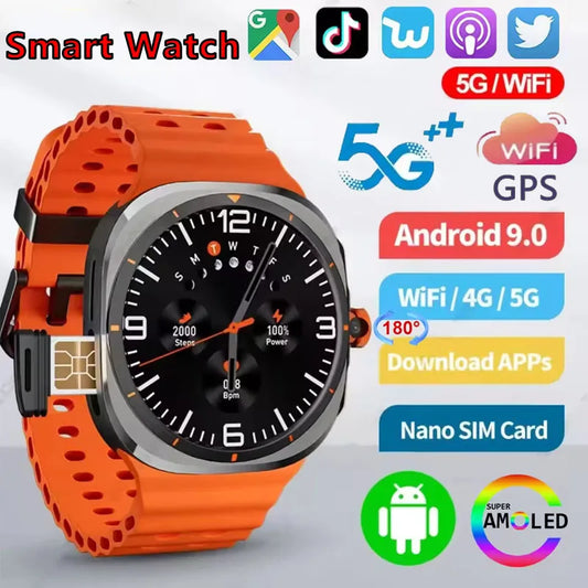 2025 New W7 5G Fitness Smart Watch Full Network GPS NFC Call Information Display Men's Sports Watch Application Download