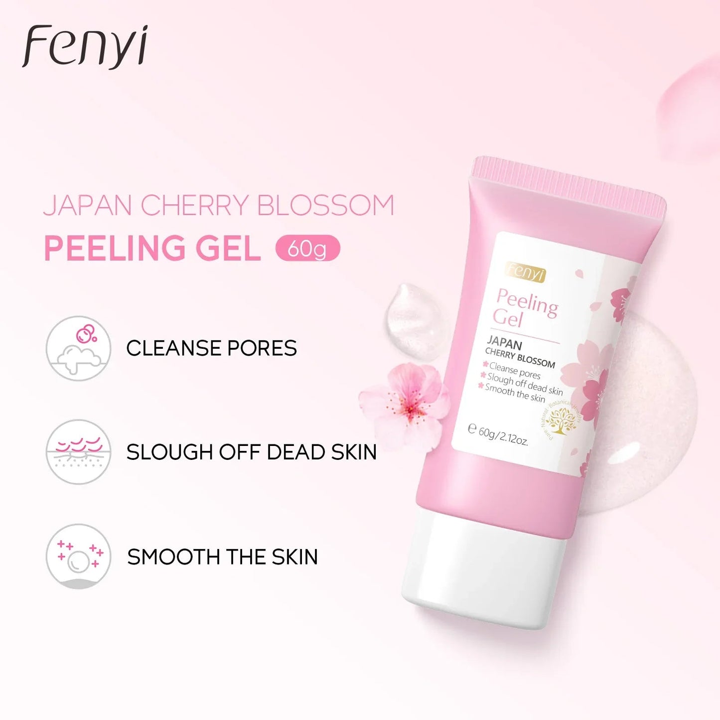 Sakura Face Deep Cleaning Exfoliating Gel Skin Care Whitening Moisturizer Repair Facial Scrub Skin Care 60g RELUX.STORE