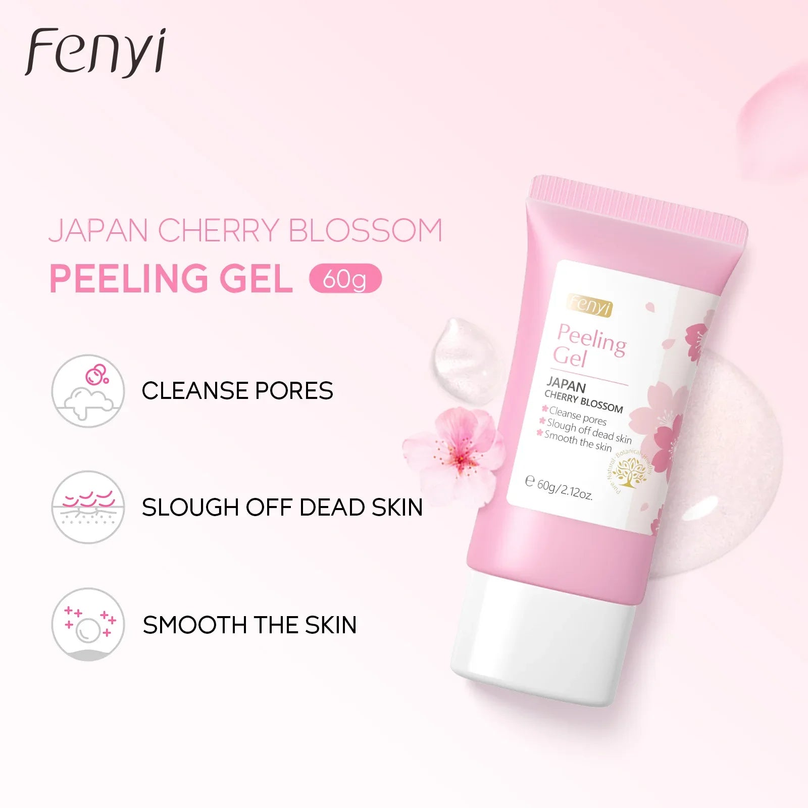 Sakura Face Deep Cleaning Exfoliating Gel Skin Care Whitening Moisturizer Repair Facial Scrub Skin Care 60g RELUX.STORE