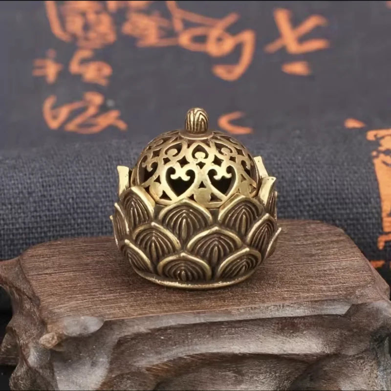 1pc Hollow Lotus Incense, Burner Hollow Incense Serving Tea Table Ornament, Mini Incense Burner RELUX.STORE