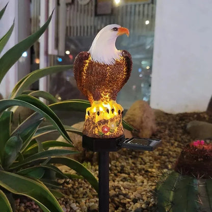 Solar Resin Eagle Lawn Lamp - Outdoor LED Ground Light, Patio & Garden Decorative Lamp