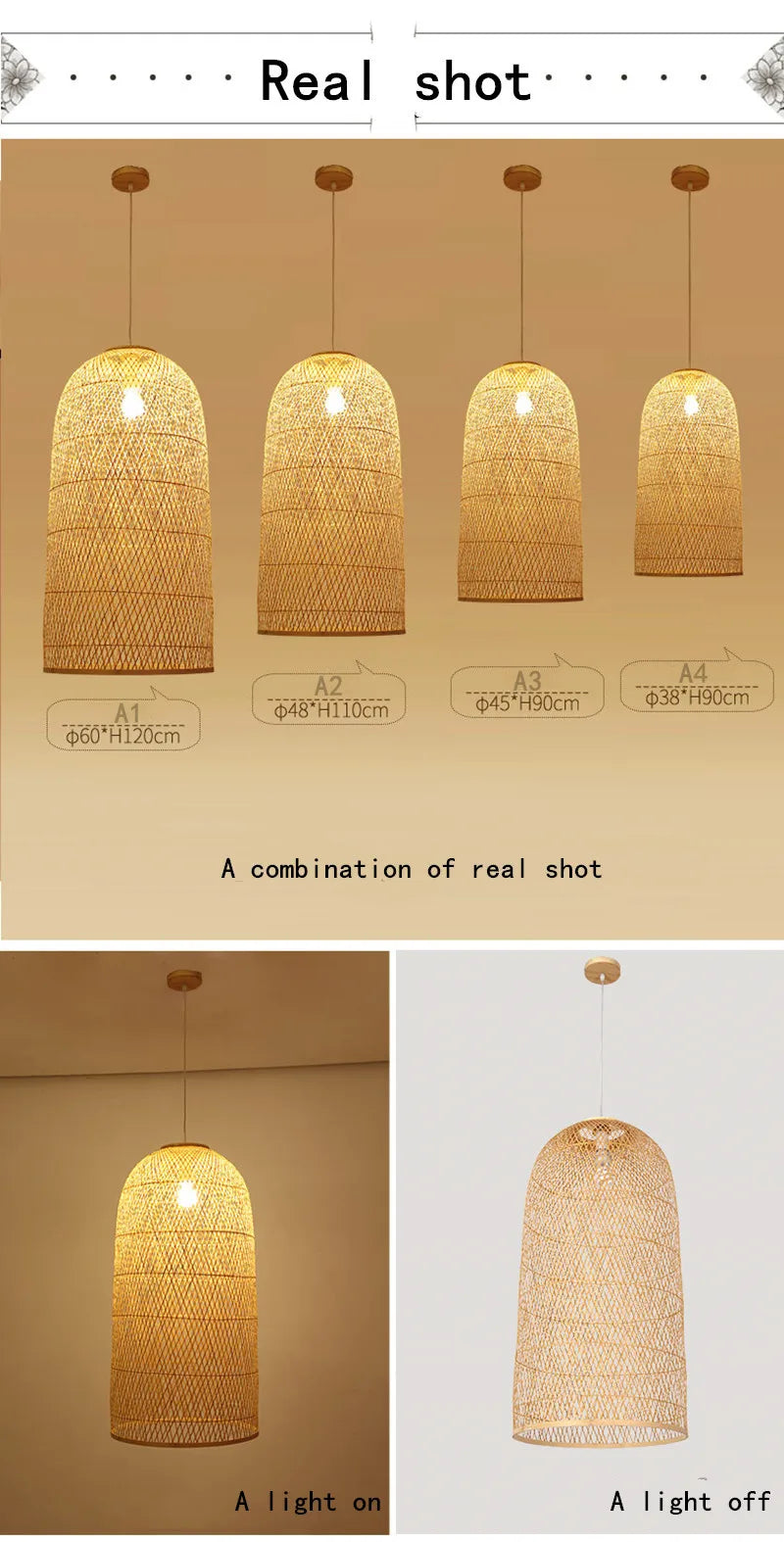 New Chinese Bird's Nest Lampshade Chandelier Hotel Restaurant Staircase Japanese Tatami Rattan LED Bamboo Furniture Decoration RELUX.STORE