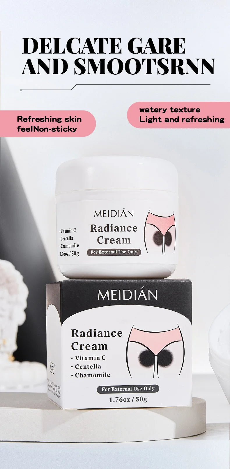 MEDIAN Radiance Cream For Body Brightening Elbows Knees Underarms Dark Spot Corrector Vitamin C Moisturizing Korean Skincare RELUX.STORE