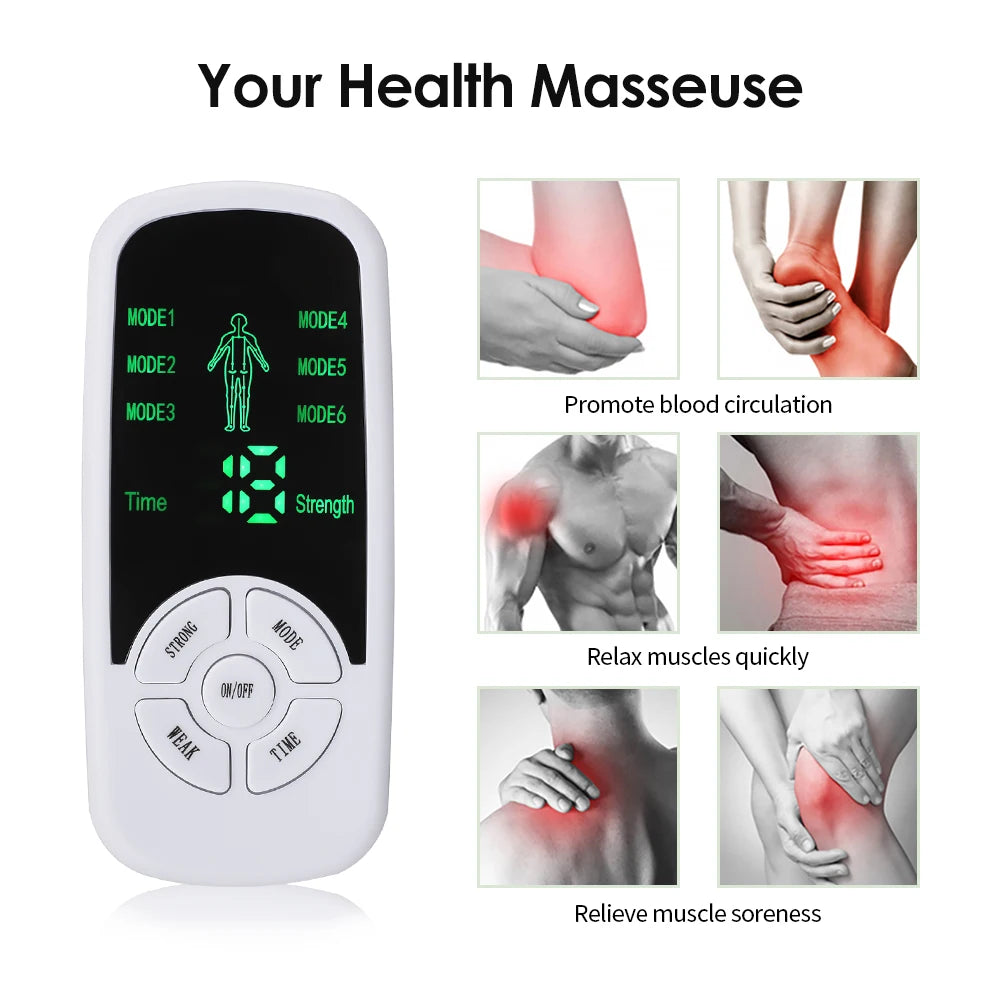 EMS Pulse Electric Muscle Stimulator Back Neck Body Massager Tens Acupuncture Meridian Physiotherapy Digital Massage Tools RELUX.STORE