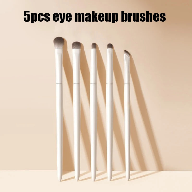 5/6/8/10pcs Natural Eye Makeup Brushes Set Detail Eyeshadow Brush Makeup Brush White Ultra Soft Eyeshadow Eyeliner Makeup Tool RELUX.STORE
