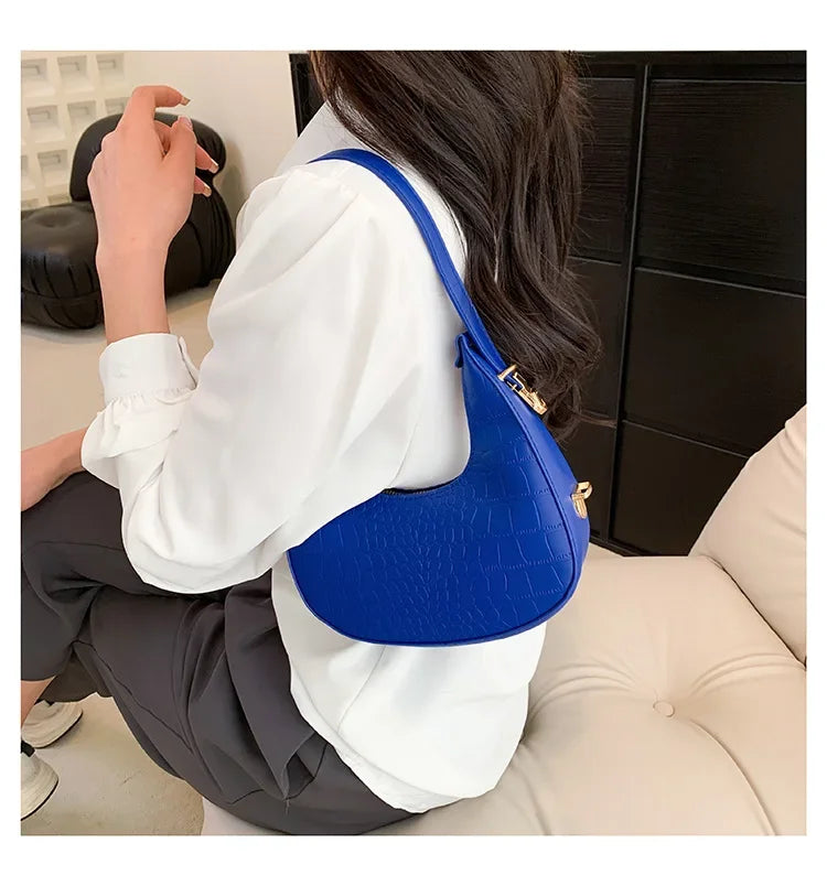 Fashion Luxury Design PU Leather Shoulder Bag Women Small Clutch Handbag Purse Female Underarm Bag Travel Totes shoulder bag RELUX.STORE