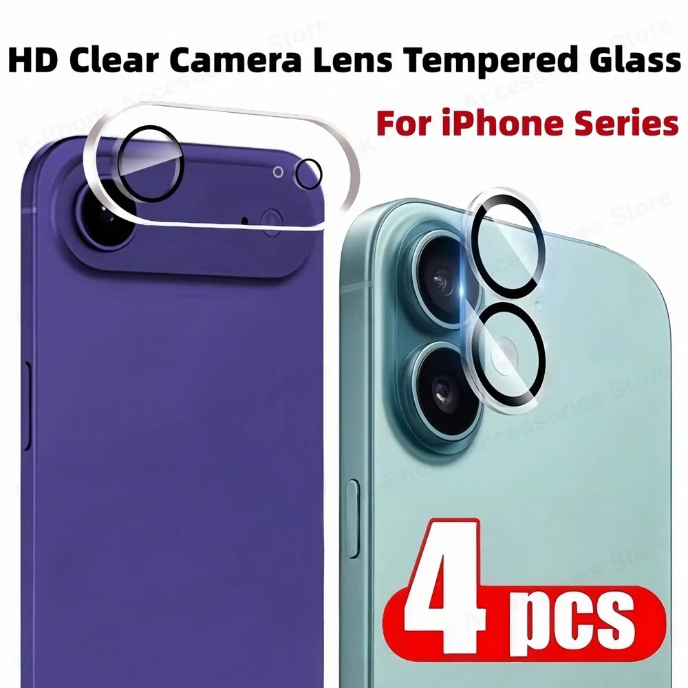 4PCS Camera Protectors For iPhone 17 Pro Max 17 Air Full Cover HD Clear Anti-scratch Lens Tempered Glass For iPhone 17 17Pro Max RELUX.STORE