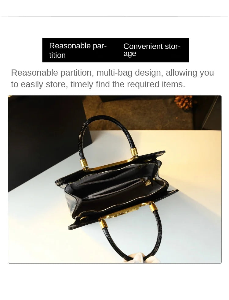 High-grade light luxury handbag 2024 new autumn and winter fashion Tote bag women's crocodile print single shoulder crossbodybag RELUX.STORE