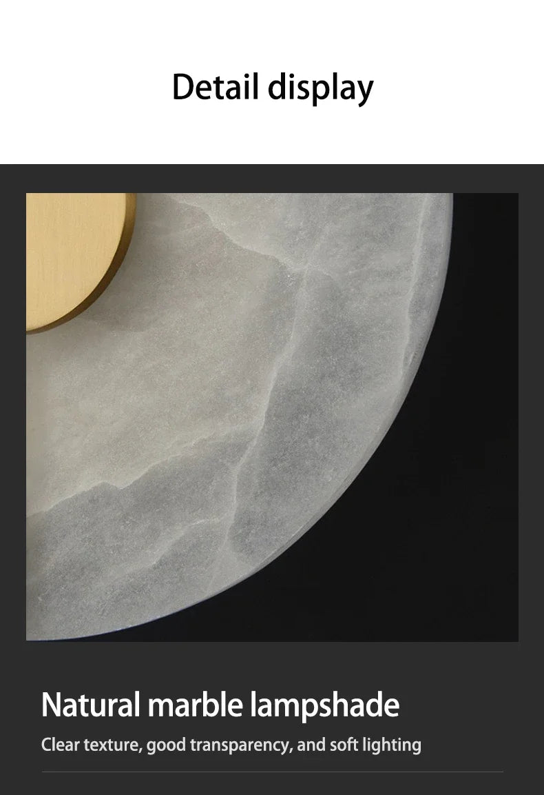 LUMA Modern Luxury Creative Marble Wall Light - Alabaster Marble Wall Sconce for Bedroom Bedside Living Room Aisle Indoor Decor
