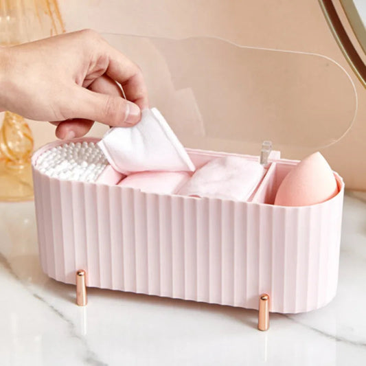Cotton Swab Organizer Holder Cotton Pad Storage Box Transparent Remover Paper Makeup Box With Lid Dustproof Desktop Makeup RELUX.STORE
