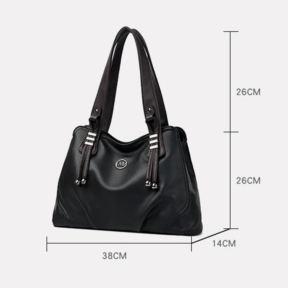 High Quality Soft Leather Handbags for Women Vintage Shoulder Tote Bag Luxury Designer Ladies Large Capacity Top-Handle Bags Sac RELUX.STORE