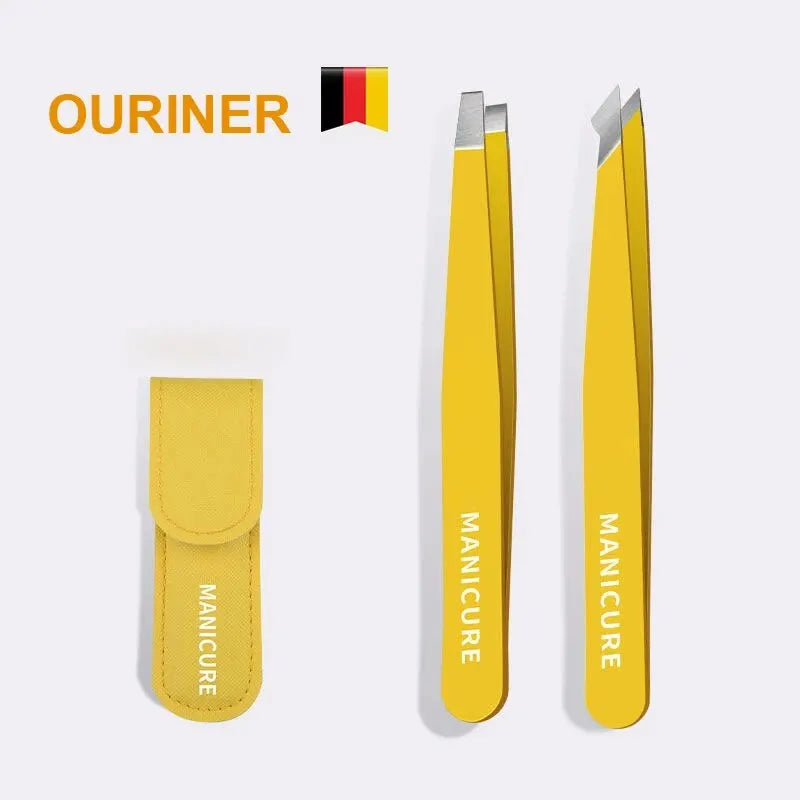 Eyebrow Tweezer Colorful Hair Beauty Fine Hairs Puller Stainless Steel Slanted Eye Brow Clips Removal Makeup Tools RELUX.STORE