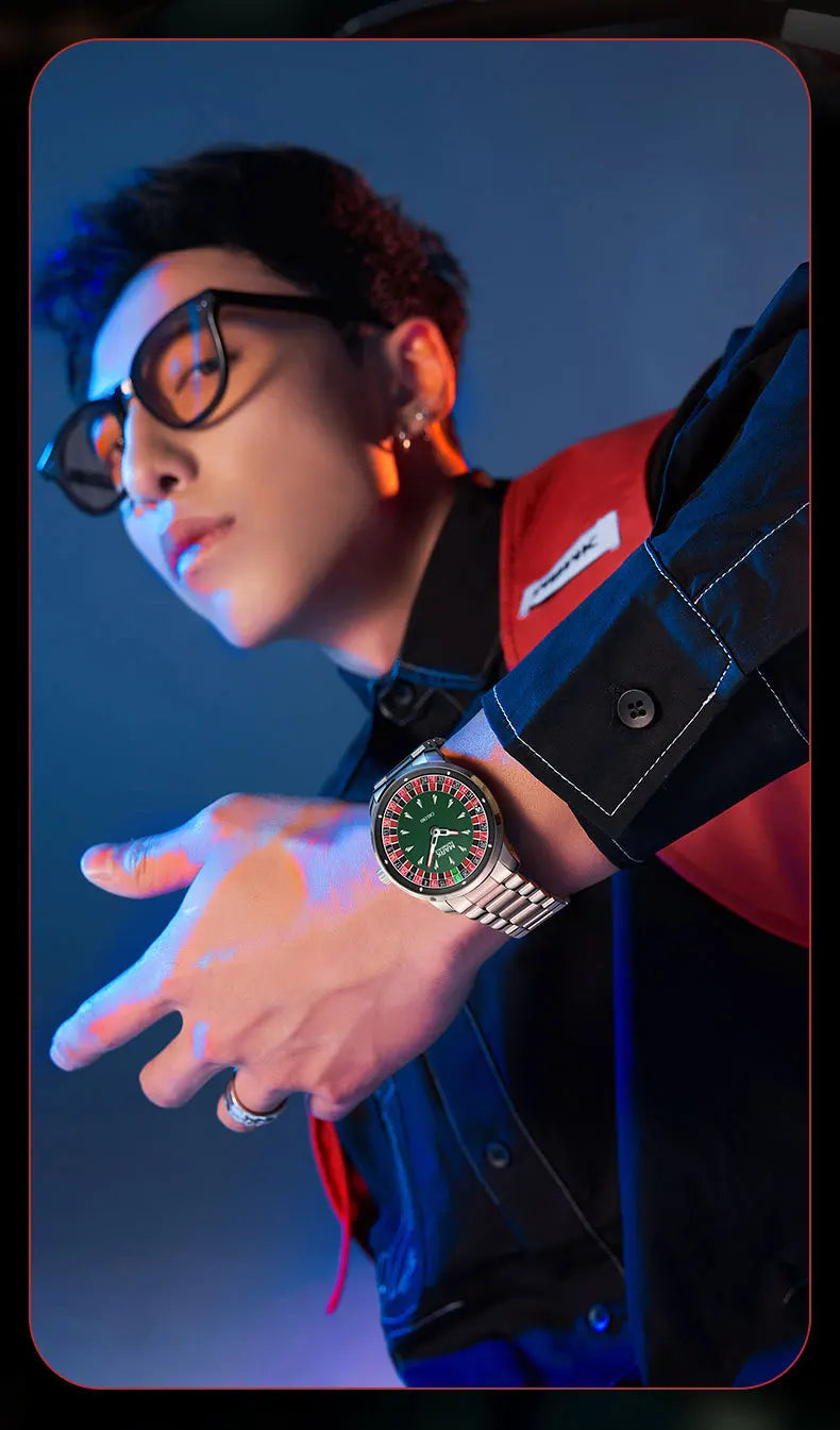 High Quality Mark Fairwhale Mens Wristwatch Fashion Unique Rotating  Roulette Dial Waterproof Quartz Man Watche Dropshipping ﻿