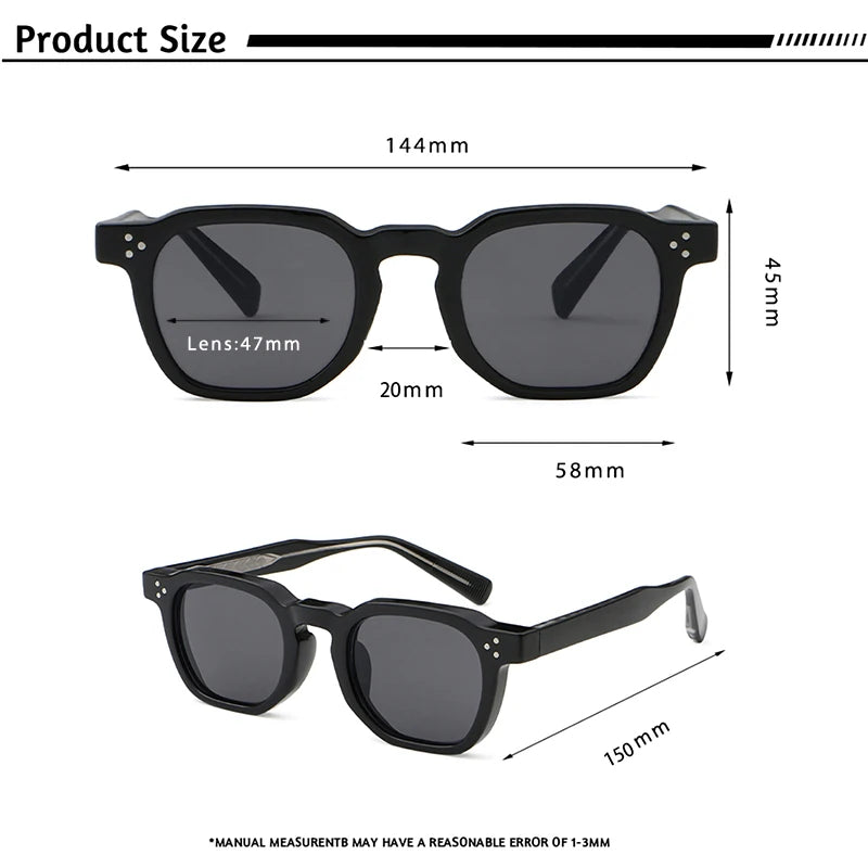 CATERSIDE Fashion Men Sunglasses Small Frame Square Personalized Design Sun Glasses Women Travel Party Business Festival Gift RELUX.STORE