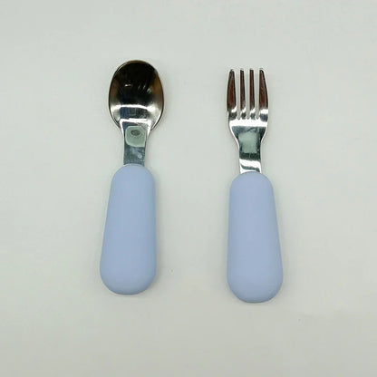 Baby Gadgets Tableware Set Children Utensil Stainless Steel Toddler Dinnerware Cutlery Cartoon Infant Food Feeding Spoon Fork