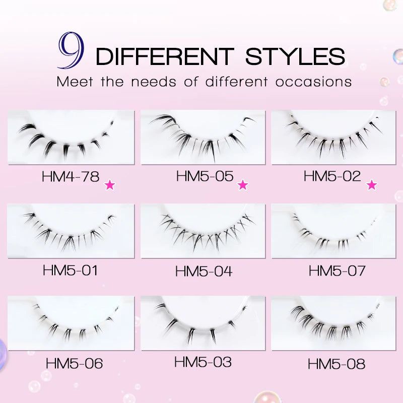 10Pairs Bottom Eyelashes Manga Lower Lashes Clear Band Wispy Small Flame Under Eye Lashes Korean Makeup Cosplay Tools RELUX.STORE