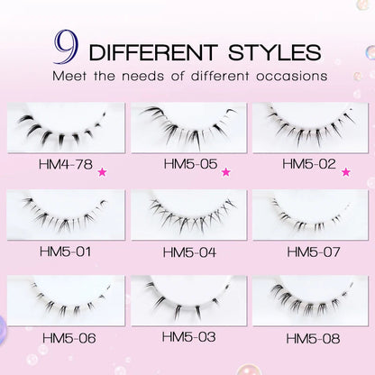 10Pairs Bottom Eyelashes Manga Lower Lashes Clear Band Wispy Small Flame Under Eye Lashes Korean Makeup Cosplay Tools RELUX.STORE