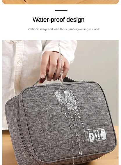 Handheld Digital Bag Multifunctional Large Capacity Moistureproof Mesh Earphone Charger Data Cable USB Travel Protective Case1PC
