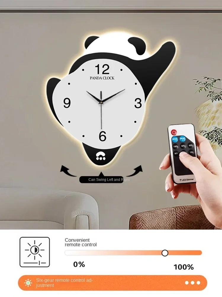 Panda Glowing Swinging Wall Clock HOT SALES