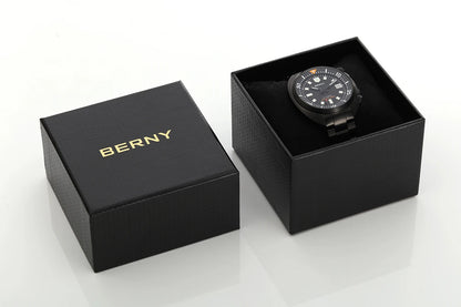 BERNY 20ATM Diver Watch For Men Mechanical Black Dial Original Design Top Automatic Sapphire Luxury Diving Luminous Men Watch