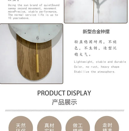 Aesthetic Chinese Wall Clock Creative Pendulum Solid Wood Log Wind Interior Design Unique Art Medieval Decoration Room Decor