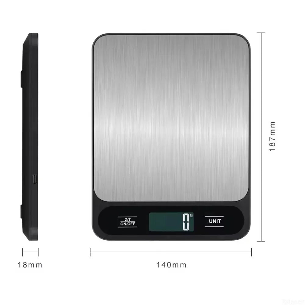 Digital Kitchen Scale – 10Kg/1g Precision USB Food & Coffee Scale | Smart Waterproof Electronic Scale for Baking, Cooking & Meal Prep