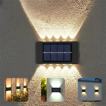 1pc 2/4/6/8/10/12LEDs Solar LED Wall Lights, Outdoor Wall Lamp For Garden, Patio, Ambient Light RELUX.STORE