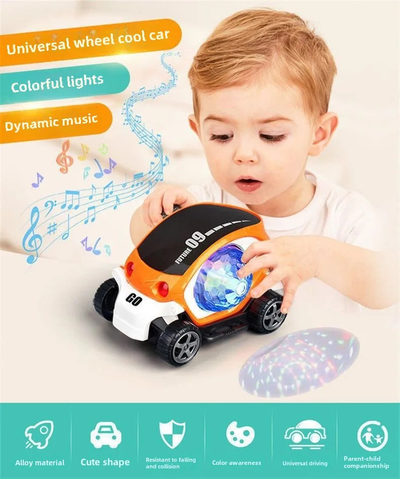 Baby Car Toys Toddler Crawling Sensory Toy Car Toys Electronic Car Tummy Time Gift for Kids 1 2 Year Old Boy Birthday Gifts