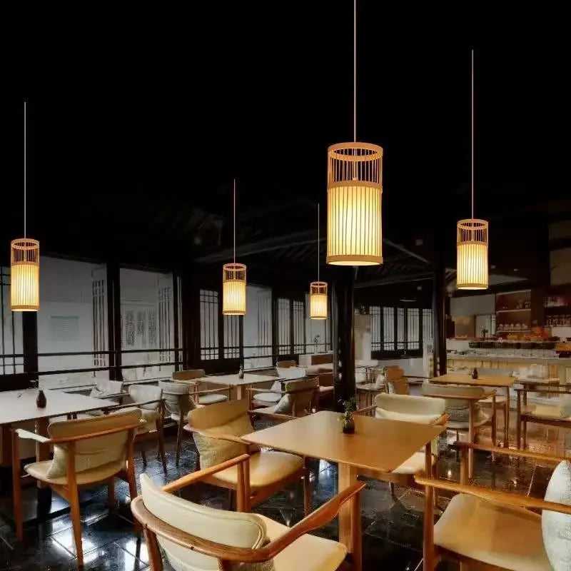 Chinese Style Bamboo Art Bamboo Chandelier Creative Zen Teahouse Restaurant Hotel Hot Pot Shop B&B Japanese Style Bamboo Lantern