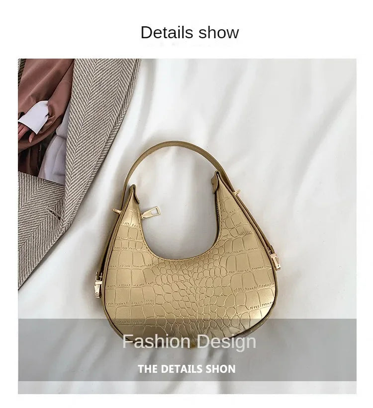 Fashion Luxury Design PU Leather Shoulder Bag Women Small Clutch Handbag Purse Female Underarm Bag Travel Totes shoulder bag RELUX.STORE
