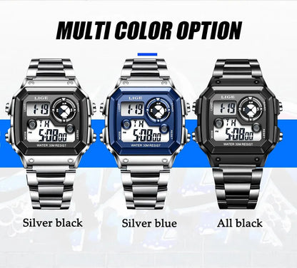 LIGE 2023 NEW Luxury Brand Men Watch Military Digital Watches Sport Wristwatch Mens Waterproof Clock Male Relogio Masculino