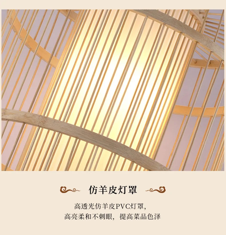 Neo-Chinese Style Handmade Bamboo Chandeliers-Modern Retro Lighting for  Restaurants Hot Pot Tea Rooms B&Bs