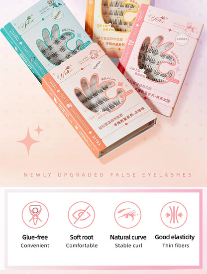 Yelix Self-adhesive Glue Free False Eyelashes Reusable DIY Segmented DIY Lashes Clusters No Glue Needed Natural Soft Lashes RELUX.STORE