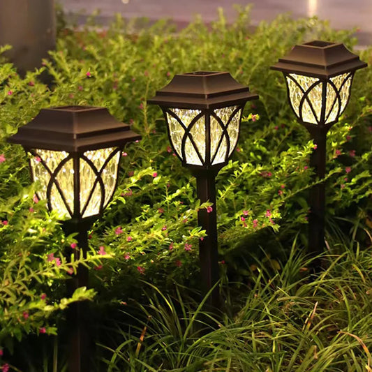 2pcs LED Solar Lawn Lights Outdoor Waterproof Garden Pathway Lamps Warm Light for Villa Courtyard Landscape Decoration Miflame RELUX.STORE