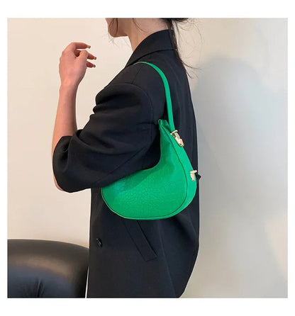 Fashion Luxury Design PU Leather Shoulder Bag Women Small Clutch Handbag Purse Female Underarm Bag Travel Totes shoulder bag RELUX.STORE