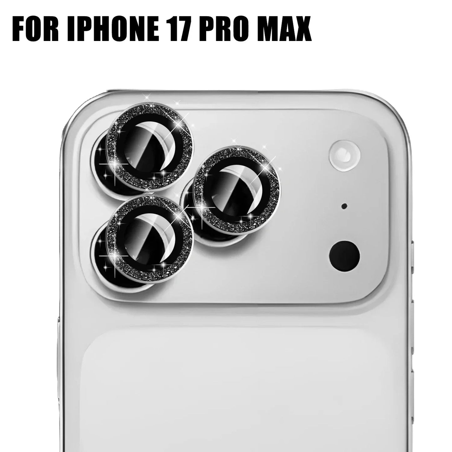 For iPhone 17 Pro Max 17Air 16 Metal Glitter Bling Lens Film HD Glass Camera Protective Cap For iPhone15 Camera Protector Ring RELUX.STORE